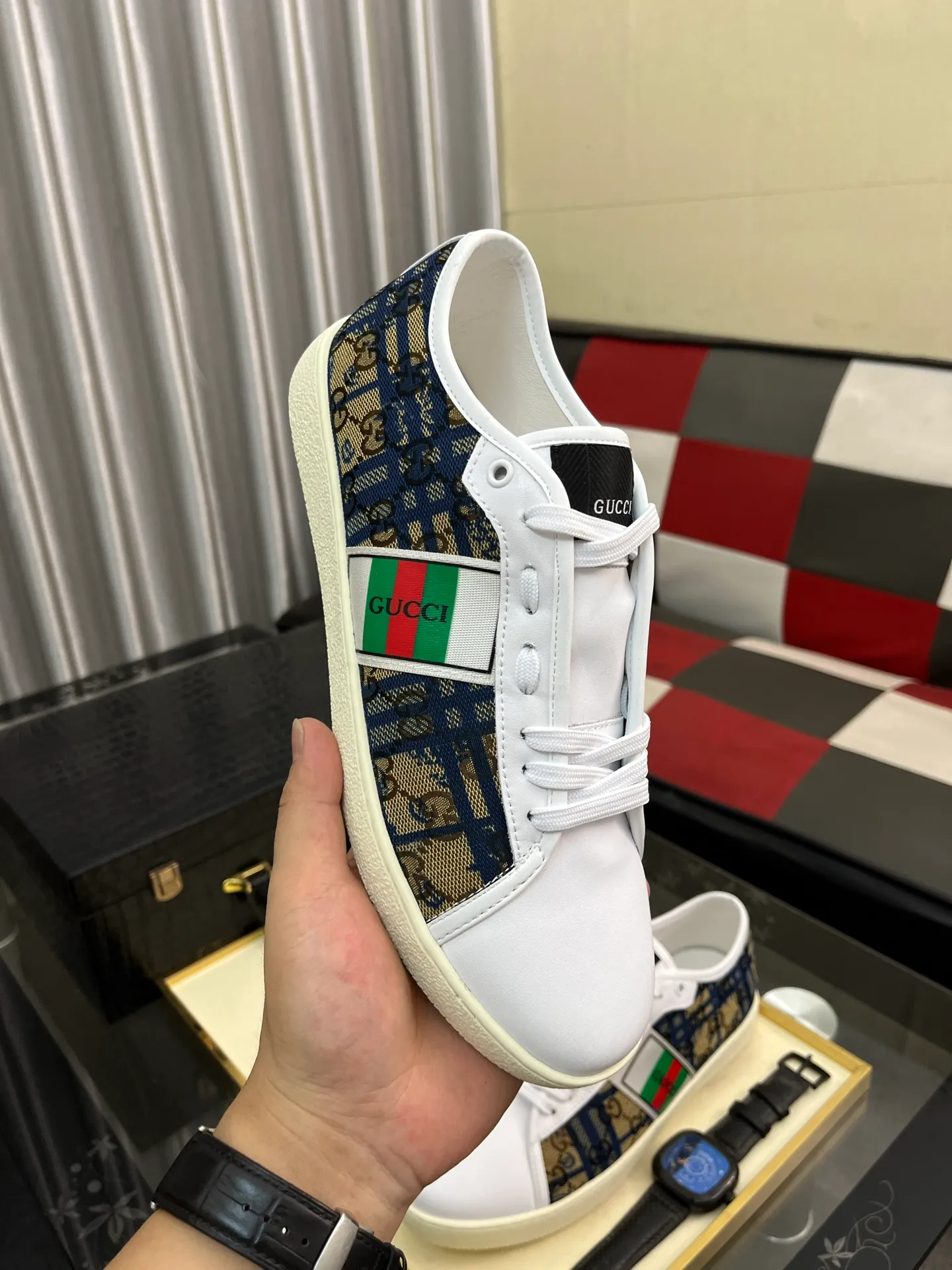 Men's Men's Shoes💰400⌚️⌚️" GUCCI" New official website • Same style, latest • hot style casual shoes, top brand [seduce] luxury ~ purchasing agency, top ~ quality. Products sold at the counter [strong] Original embossed calfskin fabric ➕ Comfortable sheepskin lining, code number: 38-443️⃣colors available